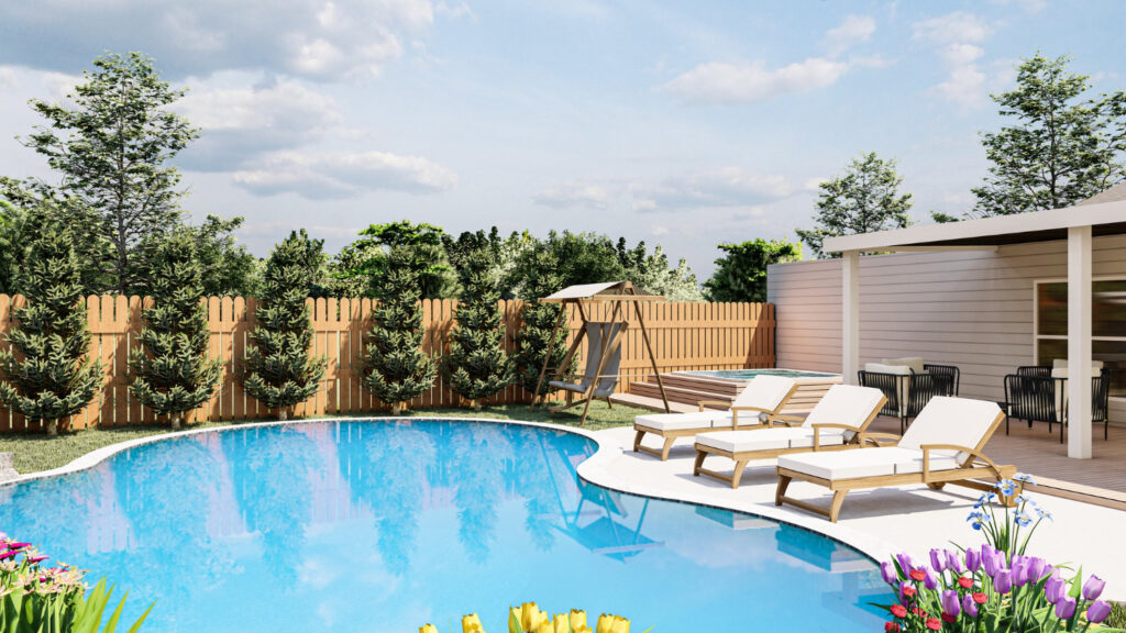 swimming pool in patio