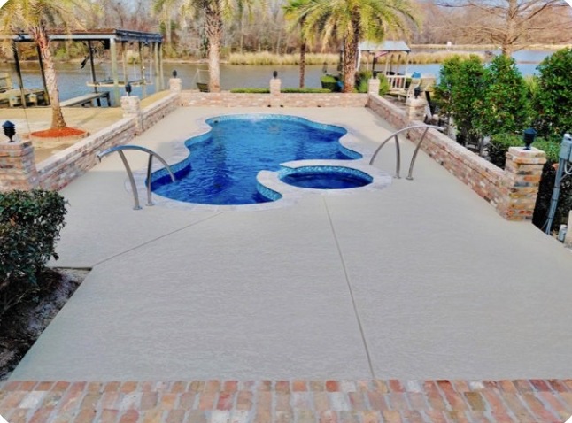 Fiberglass pool installed in Denham Springs, LA by Precision Pools & Outdoors