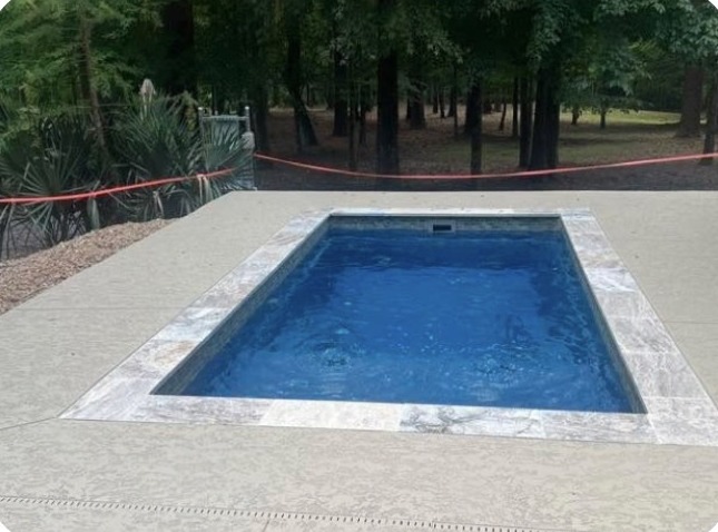 Fiberglass pool installed in Donaldsonville, LA by Precision Pools & Outdoors