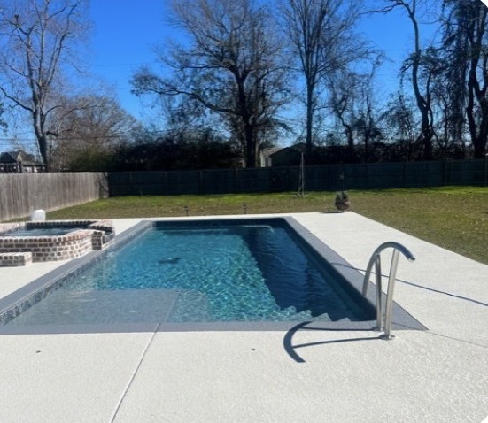 Fiberglass pool installed in Dutchtown, LA by Precision Pools & Outdoors