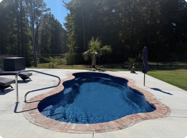 Fiberglass pool installed in Geismar, LA by Precision Pools & Outdoors